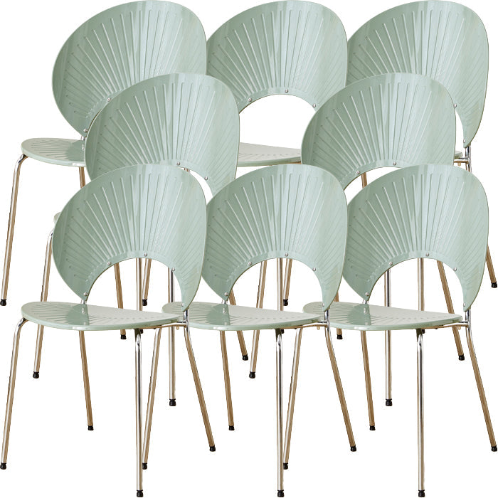 Chaise de salle à manger sans bras en plastique de style nordique pour salle à manger, 17,7 pouces