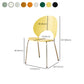 Chaise de salle à manger sans bras en plastique de style nordique pour salle à manger, 17,7 pouces