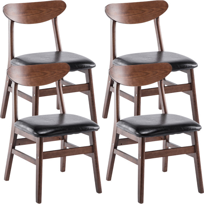 Wood Contemporary Kitchen Armless Chairs Open Back Dining Side Chair
