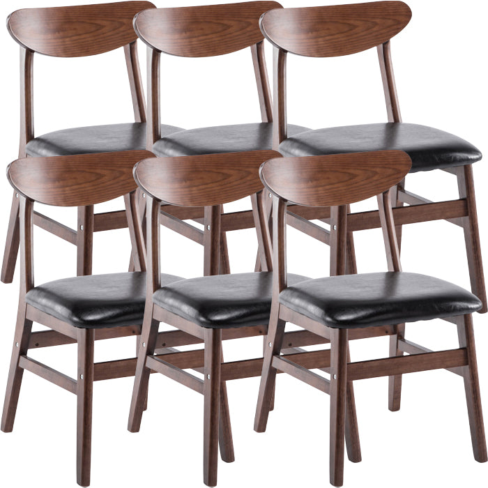 Wood Contemporary Kitchen Armless Chairs Open Back Dining Side Chair