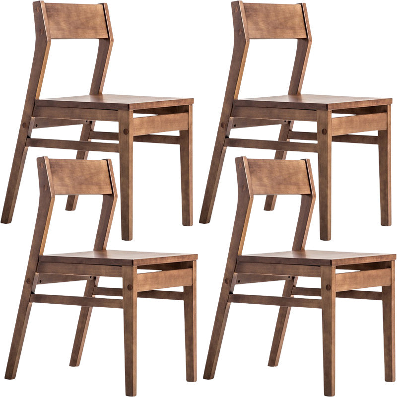 Wood Contemporary Kitchen Armless Chairs Open Back Dining Side Chair