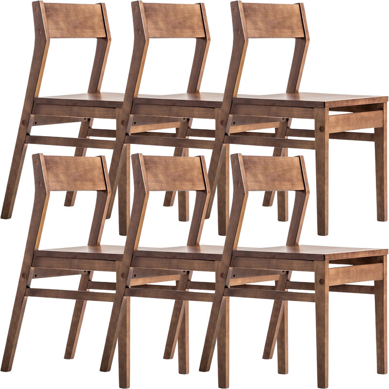 Wood Contemporary Kitchen Armless Chairs Open Back Dining Side Chair