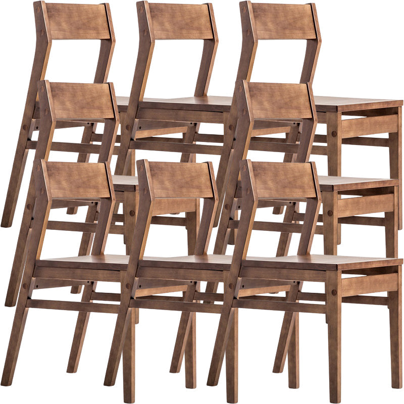 Wood Contemporary Kitchen Armless Chairs Open Back Dining Side Chair