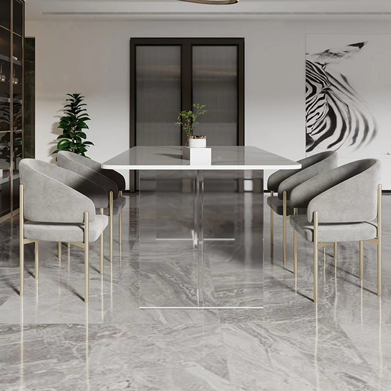 Luxury Style Metal Arm Dining Chair with Upholstered for Dining Room Clearhalo 'Dining Chairs' 'Dining Tables & Seating' 'dining_chair' 'furn' 'furn_dining_chair' 'Furniture' 'Kitchen & Dining Furniture' 7619012