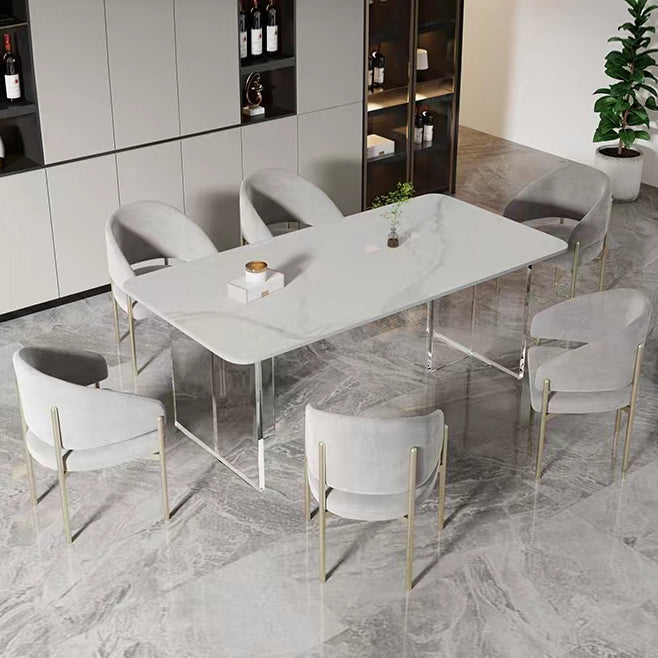 Luxury Style Metal Arm Dining Chair with Upholstered for Dining Room Clearhalo 'Dining Chairs' 'Dining Tables & Seating' 'dining_chair' 'furn' 'furn_dining_chair' 'Furniture' 'Kitchen & Dining Furniture' 7619020