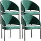 Luxury Style Metal Arm Dining Chair with Upholstered for Dining Room Blackish Green 4 Piece Set Clearhalo 'Dining Chairs' 'Dining Tables & Seating' 'dining_chair' 'furn' 'furn_dining_chair' 'Furniture' 'Kitchen & Dining Furniture' 7619024