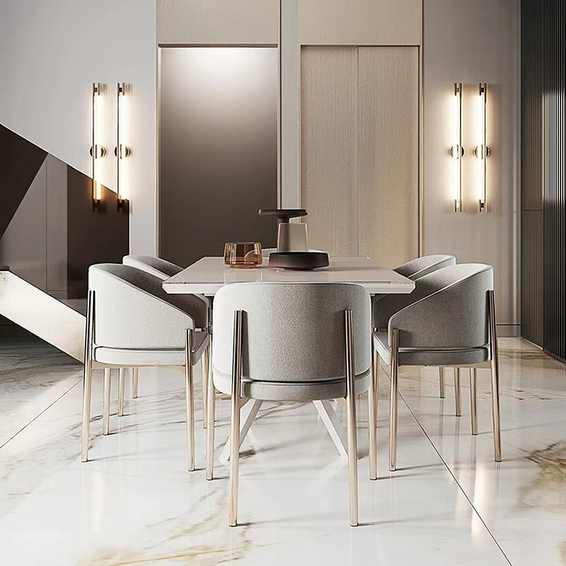 Luxury Style Metal Arm Dining Chair with Upholstered for Dining Room Clearhalo 'Dining Chairs' 'Dining Tables & Seating' 'dining_chair' 'furn' 'furn_dining_chair' 'Furniture' 'Kitchen & Dining Furniture' 7619027