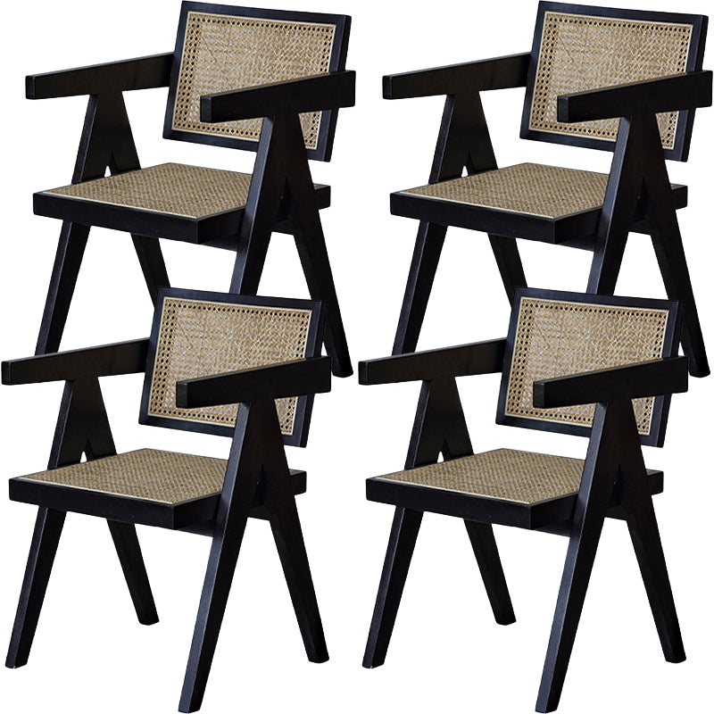 Chaise de bras en bois massif de style nordique pour salle à manger, 17 "