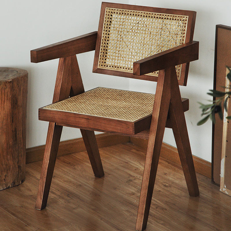 Chaise de bras en bois massif de style nordique pour salle à manger, 17 "