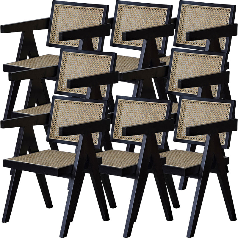 Chaise de bras en bois massif de style nordique pour salle à manger, 17 "