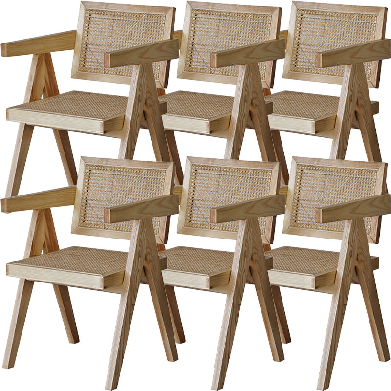 Chaise de bras en bois massif de style nordique pour salle à manger, 17 "