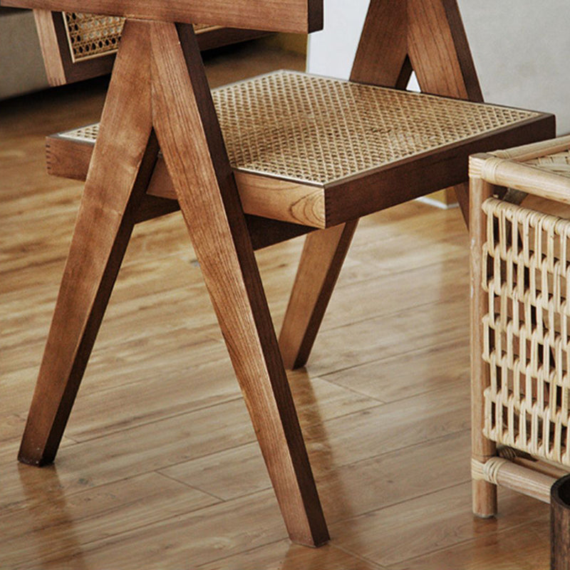 Chaise de bras en bois massif de style nordique pour salle à manger, 17 "