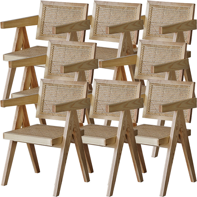 Chaise de bras en bois massif de style nordique pour salle à manger, 17 "