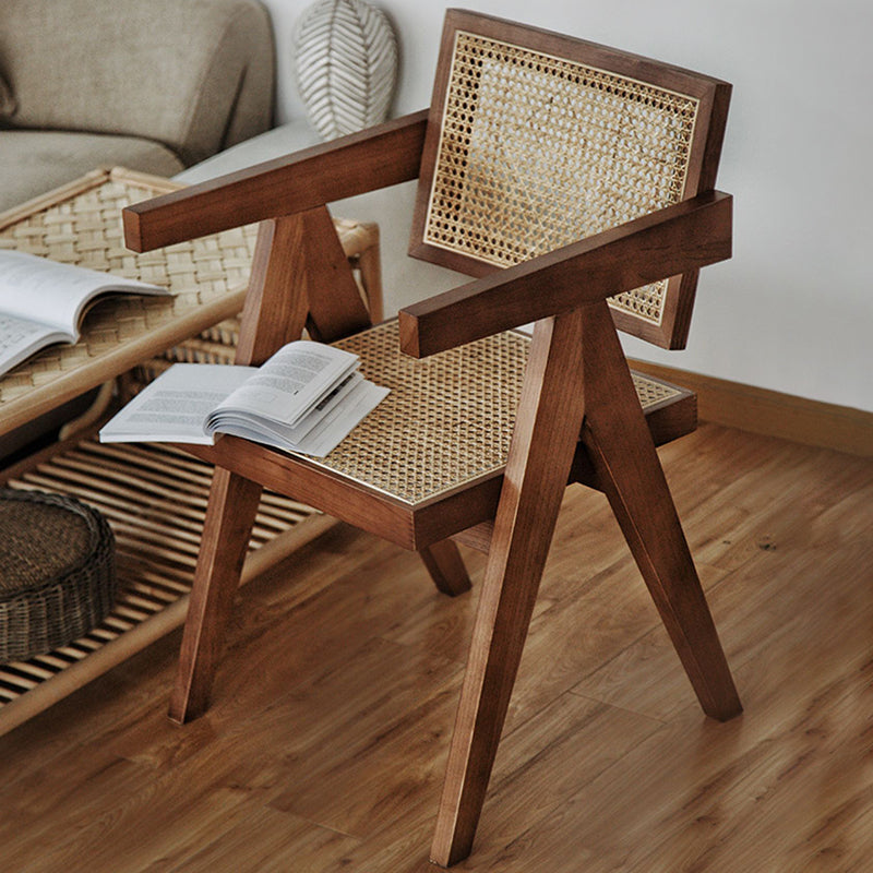 Chaise de bras en bois massif de style nordique pour salle à manger, 17 "