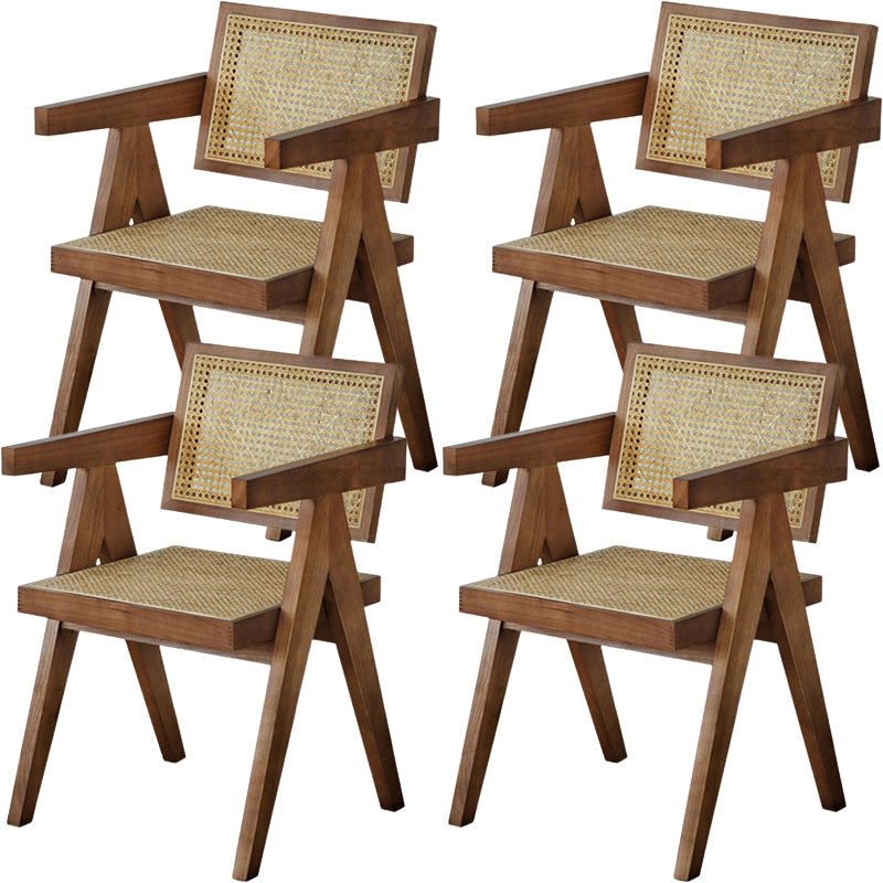 Chaise de bras en bois massif de style nordique pour salle à manger, 17 "