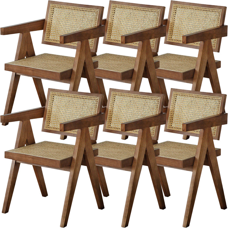 Chaise de bras en bois massif de style nordique pour salle à manger, 17 "