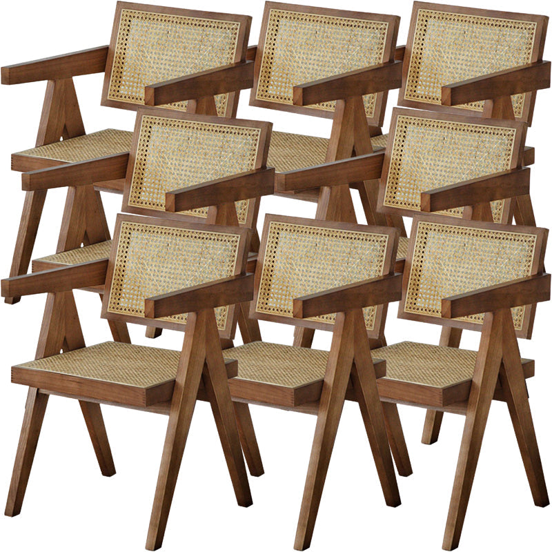 Chaise de bras en bois massif de style nordique pour salle à manger, 17 "