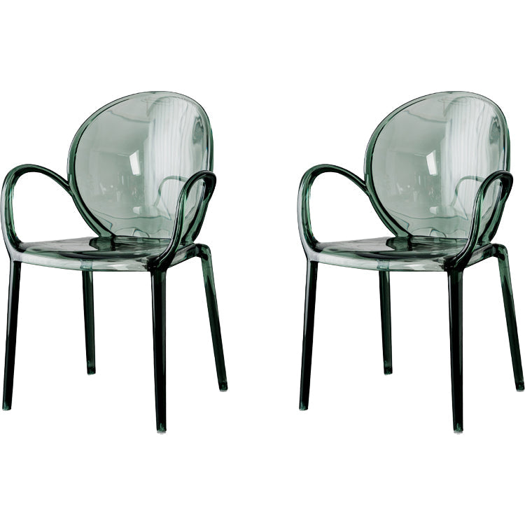 Nordischer Acrylarm-Essstuhl für Restaurant, 17-Zoll-Höhe