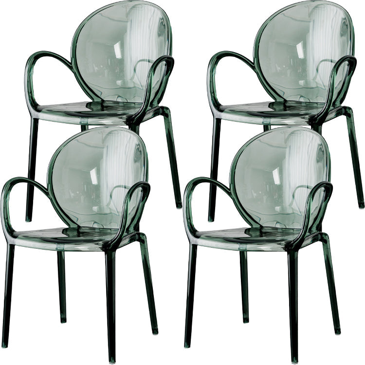 Nordischer Acrylarm-Essstuhl für Restaurant, 17-Zoll-Höhe