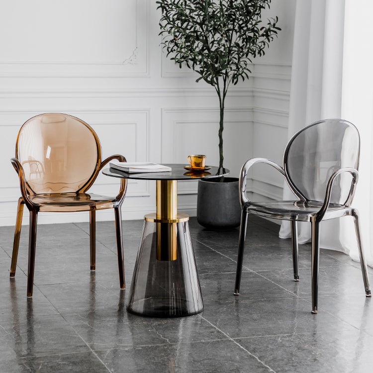 Nordischer Acrylarm-Essstuhl für Restaurant, 17-Zoll-Höhe