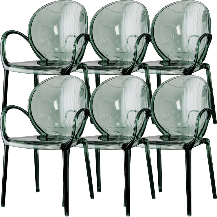 Nordischer Acrylarm-Essstuhl für Restaurant, 17-Zoll-Höhe