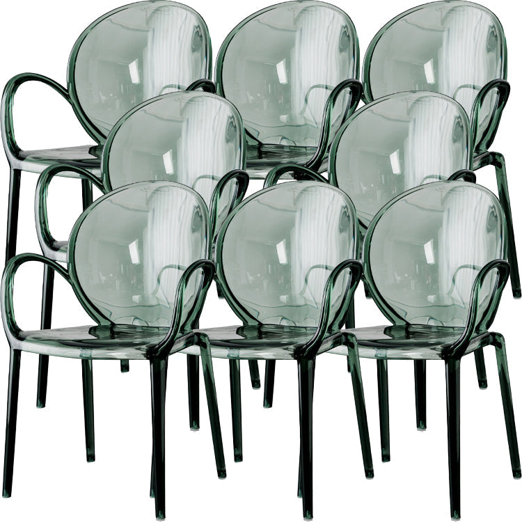 Nordischer Acrylarm-Essstuhl für Restaurant, 17-Zoll-Höhe