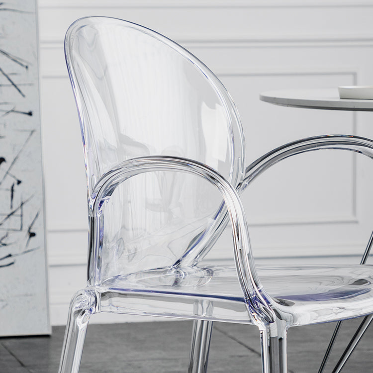 Nordischer Acrylarm-Essstuhl für Restaurant, 17-Zoll-Höhe
