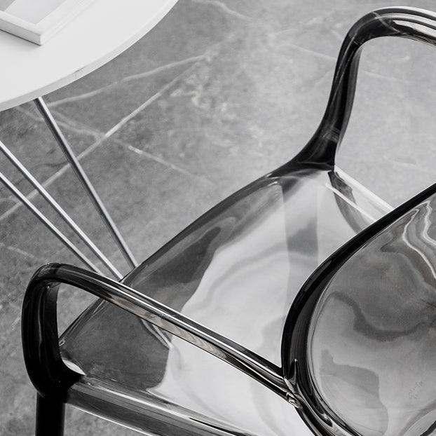 Nordischer Acrylarm-Essstuhl für Restaurant, 17-Zoll-Höhe