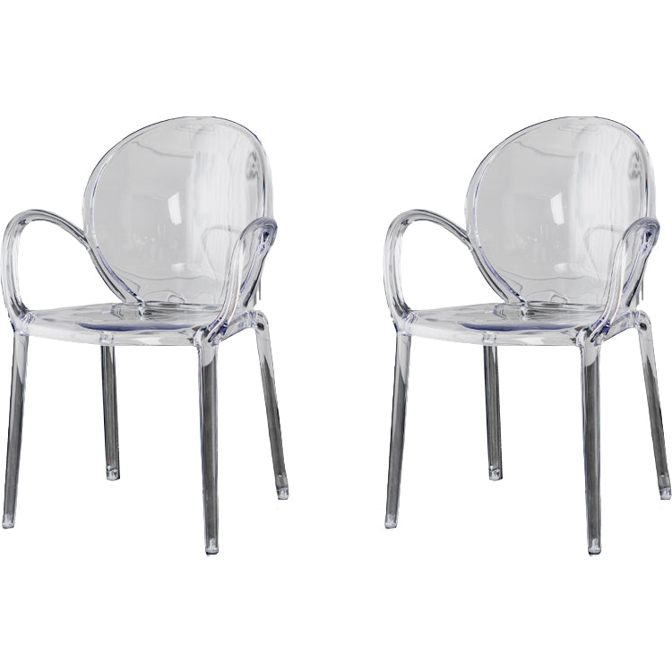 Nordischer Acrylarm-Essstuhl für Restaurant, 17-Zoll-Höhe