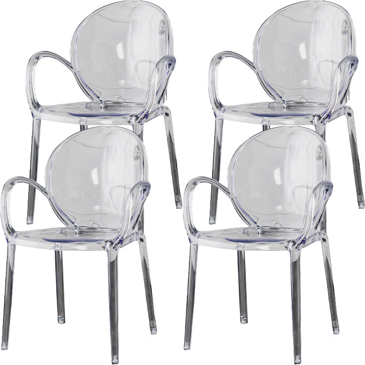 Nordischer Acrylarm-Essstuhl für Restaurant, 17-Zoll-Höhe