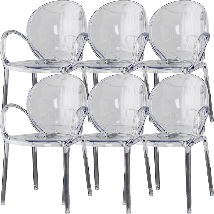 Nordischer Acrylarm-Essstuhl für Restaurant, 17-Zoll-Höhe