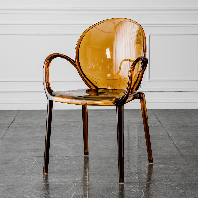 Nordischer Acrylarm-Essstuhl für Restaurant, 17-Zoll-Höhe