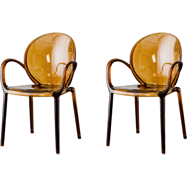 Nordischer Acrylarm-Essstuhl für Restaurant, 17-Zoll-Höhe