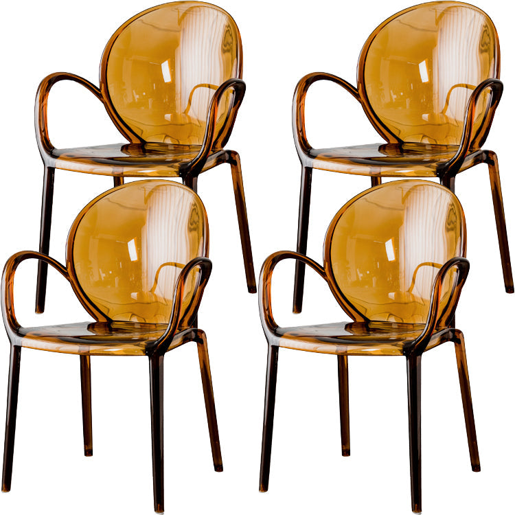 Nordischer Acrylarm-Essstuhl für Restaurant, 17-Zoll-Höhe
