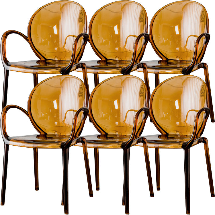 Nordischer Acrylarm-Essstuhl für Restaurant, 17-Zoll-Höhe