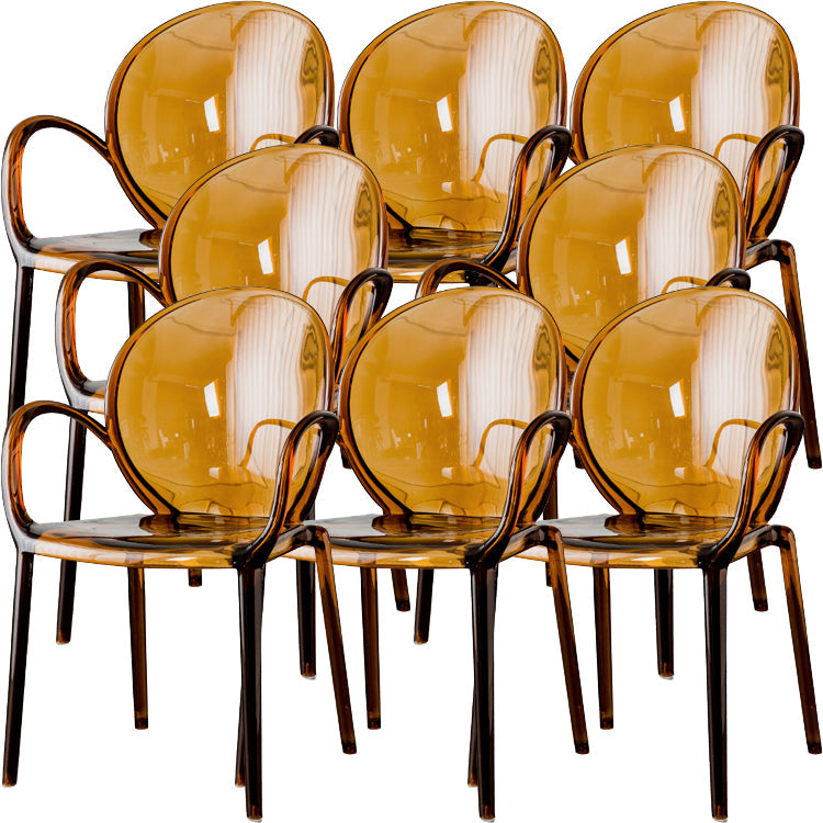 Nordischer Acrylarm-Essstuhl für Restaurant, 17-Zoll-Höhe