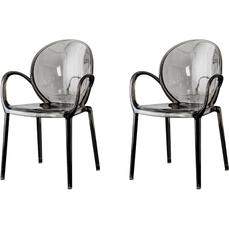 Nordischer Acrylarm-Essstuhl für Restaurant, 17-Zoll-Höhe