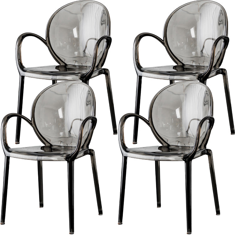 Nordischer Acrylarm-Essstuhl für Restaurant, 17-Zoll-Höhe