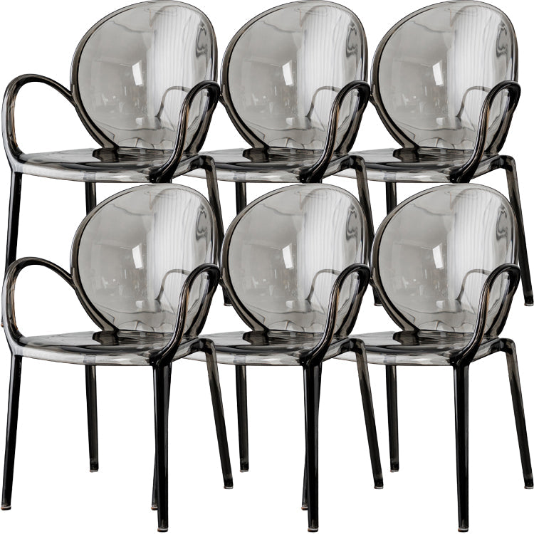 Nordischer Acrylarm-Essstuhl für Restaurant, 17-Zoll-Höhe