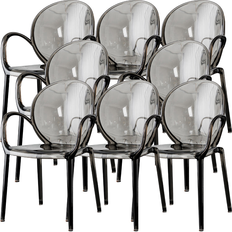 Nordischer Acrylarm-Essstuhl für Restaurant, 17-Zoll-Höhe