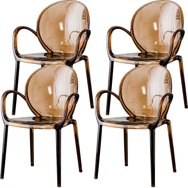 Nordischer Acrylarm-Essstuhl für Restaurant, 17-Zoll-Höhe