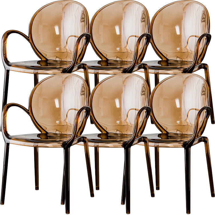 Nordischer Acrylarm-Essstuhl für Restaurant, 17-Zoll-Höhe