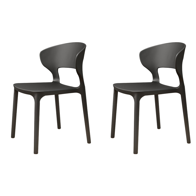 Silla de plástico moderna abierta silla de comedor interior para comedor para comedor