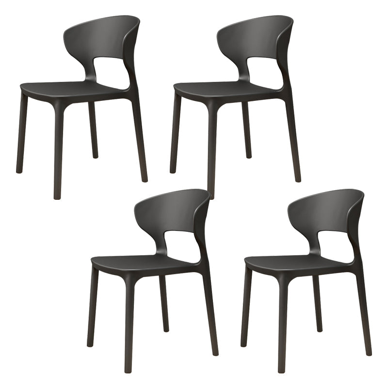 Silla de plástico moderna abierta silla de comedor interior para comedor para comedor
