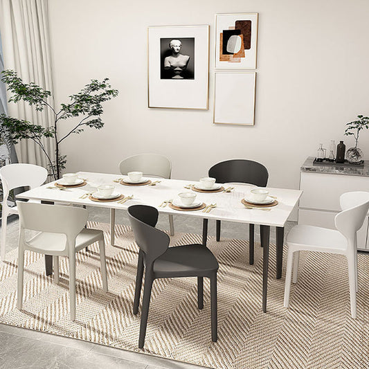 Silla de plástico moderna abierta silla de comedor interior para comedor para comedor