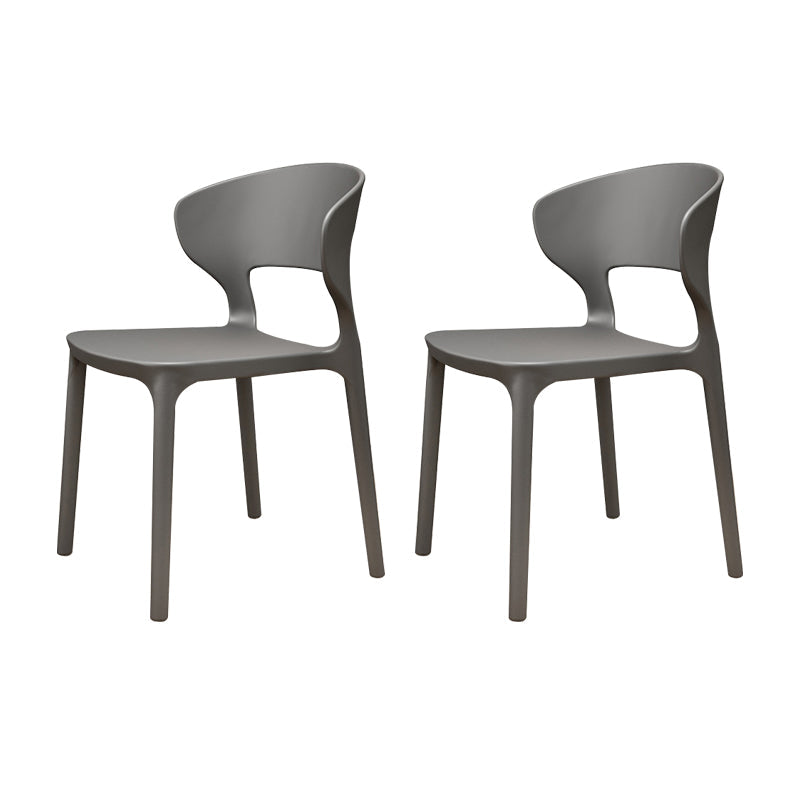 Silla de plástico moderna abierta silla de comedor interior para comedor para comedor