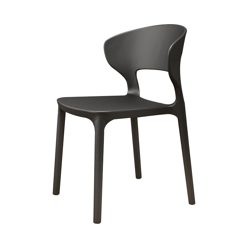 Silla de plástico moderna abierta silla de comedor interior para comedor para comedor