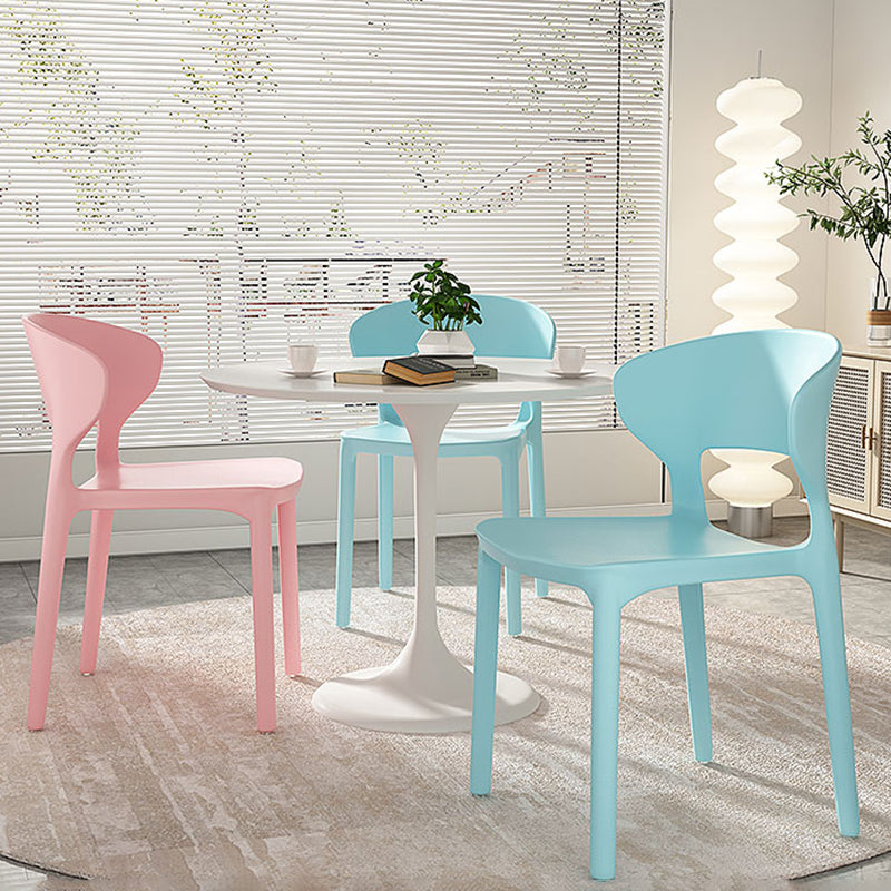 Silla de plástico moderna abierta silla de comedor interior para comedor para comedor