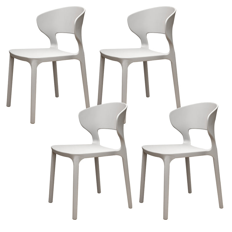 Silla de plástico moderna abierta silla de comedor interior para comedor para comedor