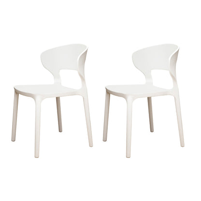 Silla de plástico moderna abierta silla de comedor interior para comedor para comedor